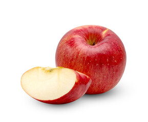 Naklejka na ściany i meble Fresh red apple fruit isolated on white background ,include clipping path