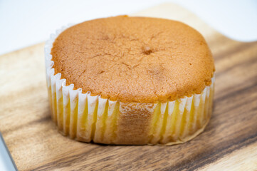 sponge cake on white background