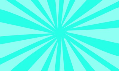 white sunburst or sunbeams cyan background. Vector illustration
