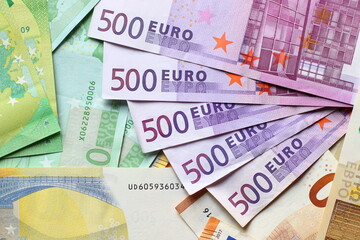 Euro currency background. Euro paper money.