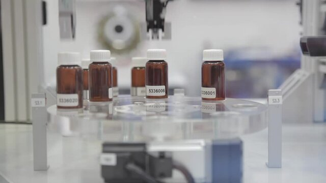 Packing Drugs in Glass Bottles Pharmaceutical Production