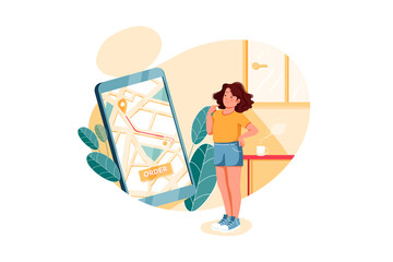 Order Tracking Vector Illustration concept. Flat illustration isolated on white background