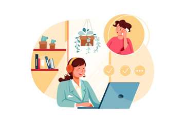 Customer Support Vector Illustration concept. Flat illustration isolated on white background
