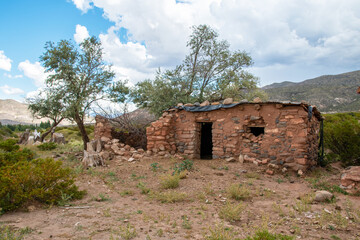 Ancient stone and clay house of Argentine country gaucho