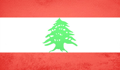 Grunge Lebanon flag. Lebanon flag with waving grunge texture.