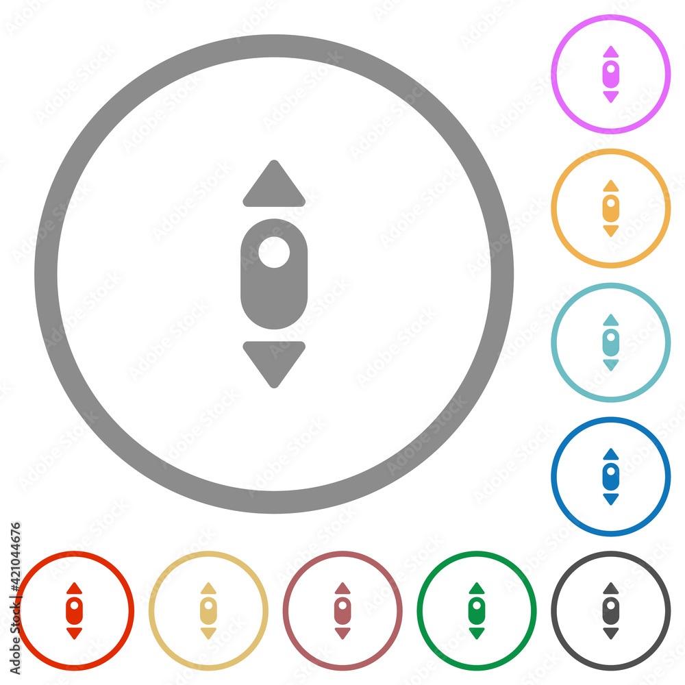 Poster mouse scroll up flat icons with outlines