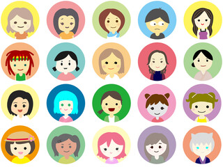 女性アイコンセット