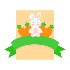 Obraz premium This is a round label with cute elements for easter day.