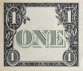 Modified decorative one dollar bill artwork