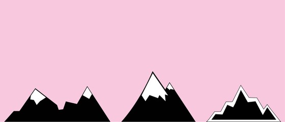 icons of rocks.Vector vector on a pink background. 