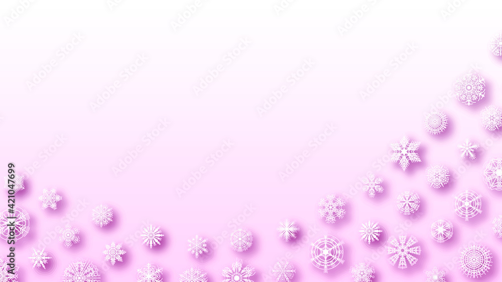 Poster abstract background winter with snowflakes shadows vector design style template