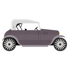 
Vintage car icon of flat style, retro transport  

