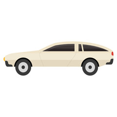 Naklejka premium Flat icon of coupe car, classic vehicle