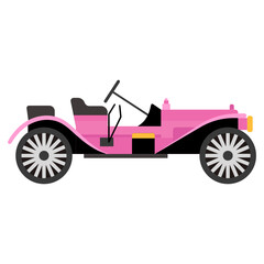 
Modern cabriolet automobile, flat icon of convertible

