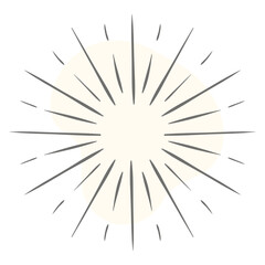 Obraz premium Line art of sun rays, sunbrusting tattoo