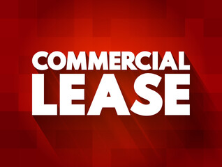 Commercial Lease text quote, concept background