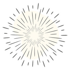 Obraz premium Line art of sun rays, sunbrusting tattoo