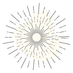 Naklejka premium Line art of sun rays, sunbrusting tattoo