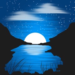 moon over the sea