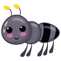 
Eusocial insect, flat cartoon icon of ant 

