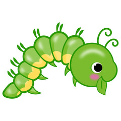 
Symphyta larvae, flat cartoon icon of caterpillar 

