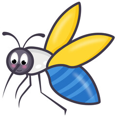 
Honey pollinator flying insect, flat cartoon of bee drone 

