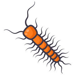 
Terrestrial invertebrate, flat icon of earthworm 

