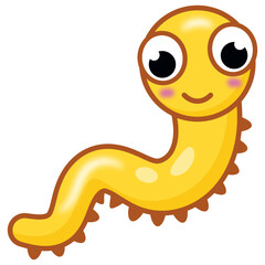 
Terrestrial invertebrate, flat icon of inchworm insect

