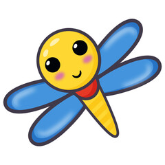 
Flying insect icon of flat cartoon style,  

