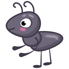 
Eusocial insect, flat cartoon icon of wild ant 

