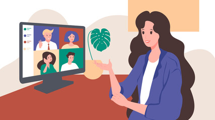 Video conference at home in quarantine