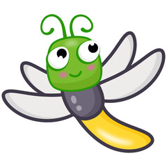
Honey pollinator flying insect, flat cartoon of cute bee 

