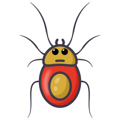
Blattodea insect, flat cartoon icon of cockroach 


