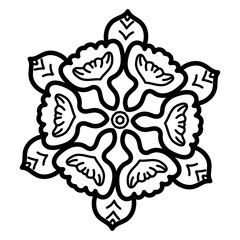 
Linear icon of mandala flower, tropical flourish tattoo 

