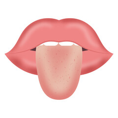 
A colorful design icon of open mouth, tongue vector  

