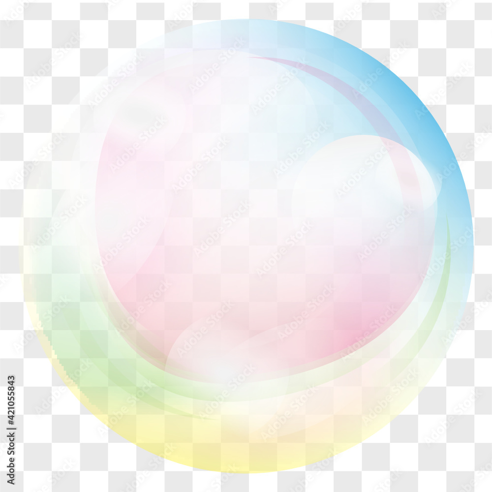 Wall mural translucent soap bubbles flat vectors