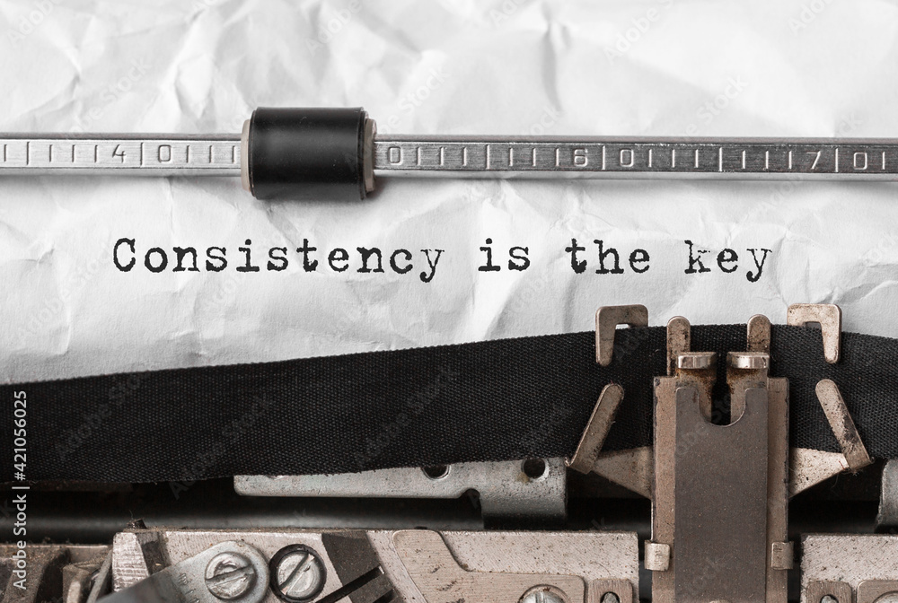 Poster text consistency is the key typed on retro typewriter