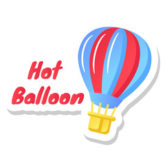 Obraz premium Flat gradient sticker for printable media, hot balloon vector style