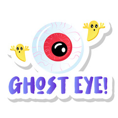 
Ghost eye, scary, spooky sticker for halloween

