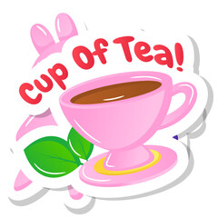 
A flat teacup vector, printable sticker

