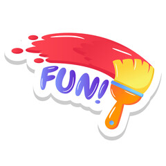 
A paintbrush sticker, paint vector


