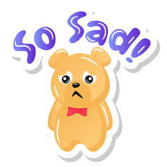 
A cute teddy bear with the sorry concept, sticker vector

