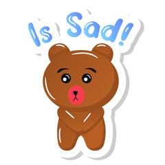 
A cute teddy bear with the sorry concept, sticker vector

