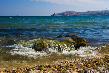 The Black Sea coast at Feodosia, Crimea.