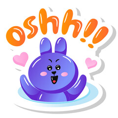 
A cute bunny flat sticker vector

