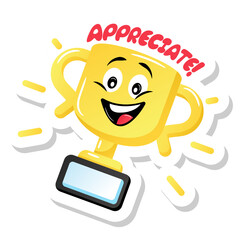 
An appreciation trophy flat gradient vector

