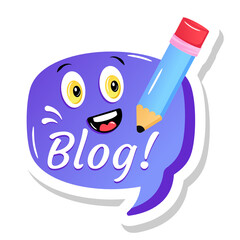 
A compose blog flat sticker in editable design

