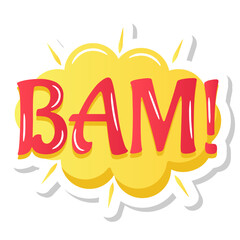 
A text bubble with bam, bam bubble sticker

