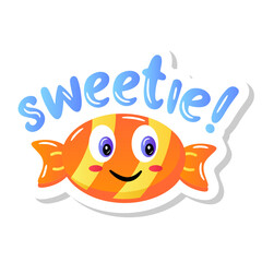 
A sweetie candy flat sticker design

