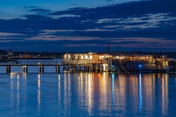 Abendstimmung an der Kiellinie in Düsternbrook Kiel Schleswig-Holstein